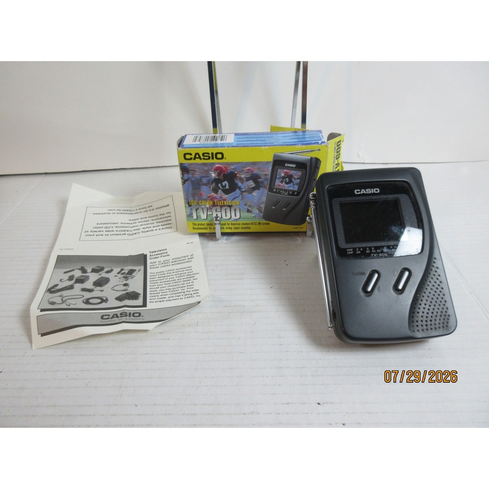 Casio TV-600B Handheld LCD Color Television Vintage Portable TV Black Parts Only